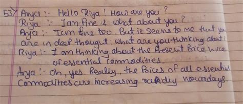 Write a dialogue between two friends about tha rising prices of ...