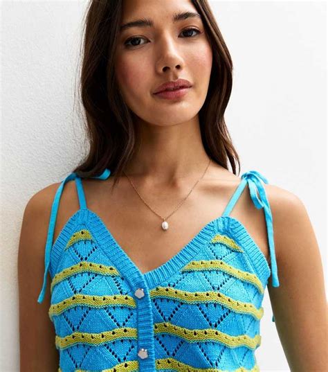 Sunshine Soul Multicolour Pointelle Knit Striped Top | New Look