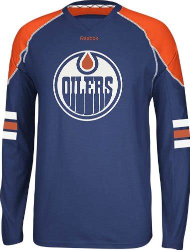 NHL Edmonton Oilers Men's Edge Long Sleeve Jersey Tee, Blue, Small ...