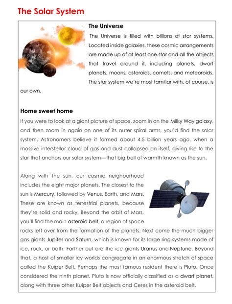 Image result for Solar System Reading