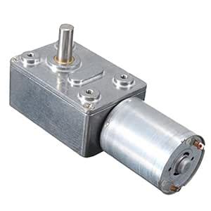 Small DC Turbine Worm Gear Motor DC 12V Reversible Worm Metal Reducer ...