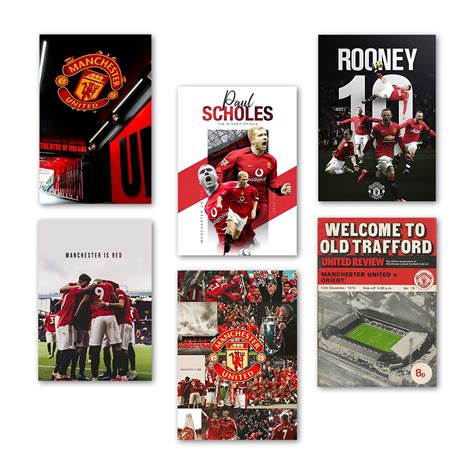 Wallgasm Manchester United Posters Set of 6, 8x12 inch (A4 Size) 300 ...
