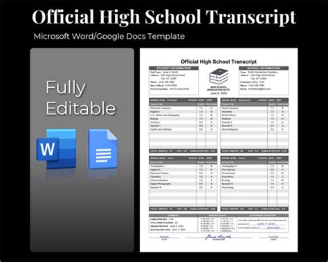 Image result for School Transcript Template