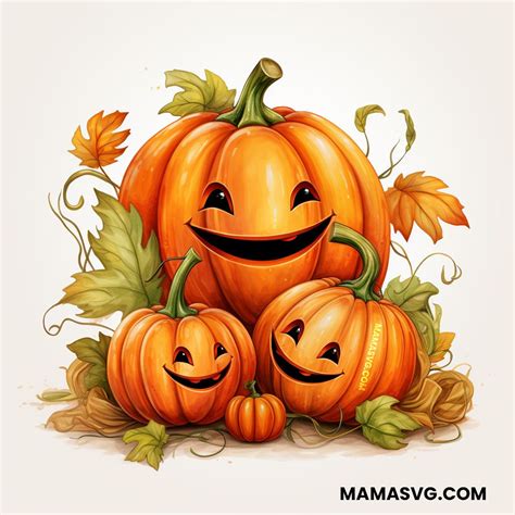 free clipart of a cute smile pumpkins family clipart for fall and ...