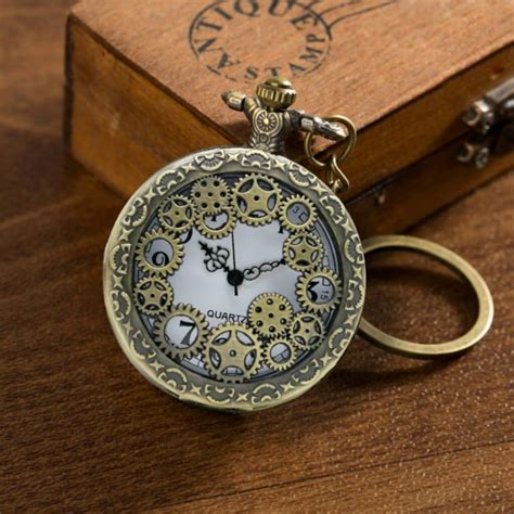 Bronze Steampunk Gear Wheel Round Pocket Watch | Gala Collection