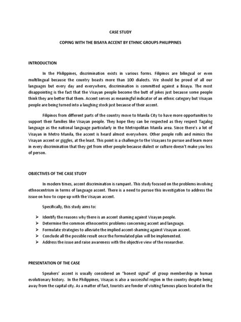 Image result for Case Study Tagalog Examples