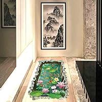 JAAMSO ROYALS Pond Red Fishes Flowers Green Leaves Wall Decal Wall ...