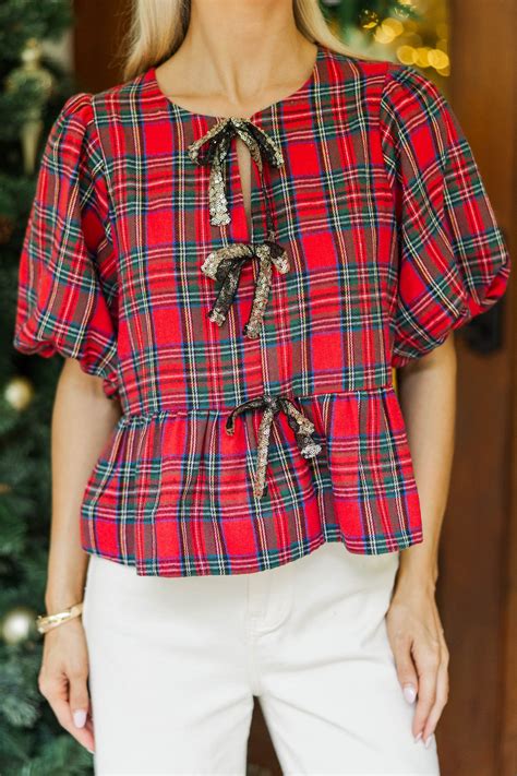 So Much Joy Red Plaid Blouse – Shop the Mint