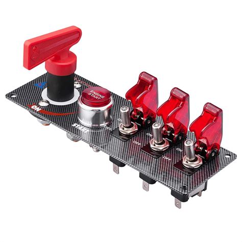 Buy Auto Racing Car Ignition Switch Carbon Fiber Surface Panel 5 in 1 ...