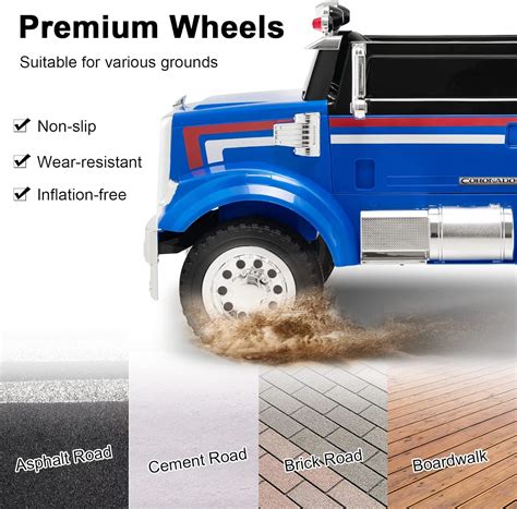 Buy GYMAX Kids Ride On Dump Truck, 12V Battery Powered Licensed ...