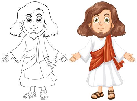 Premium Vector | Jesus christ outline for colouring