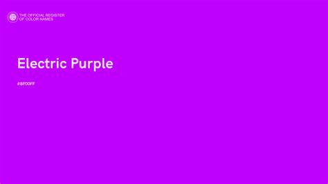 Electric Purple color - #BF00FF - The Official Register of Color Names