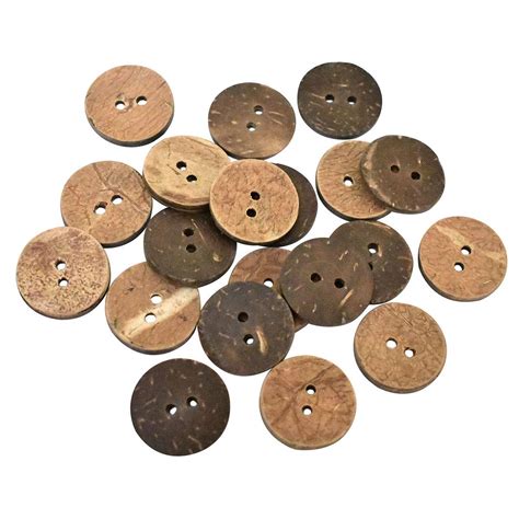 Zeniso® 100 pcs Coconut Shell 2 Holes Round Buttons for Sewing, Craft ...