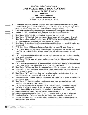 Fillable Online 2016 fall antique tool auction - Great Planes Trading ...