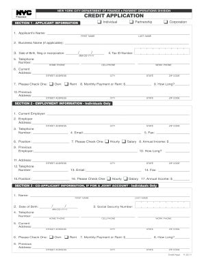 2011-2026 Form NYC Credit Application - Blank Fillable Template | Fill ...