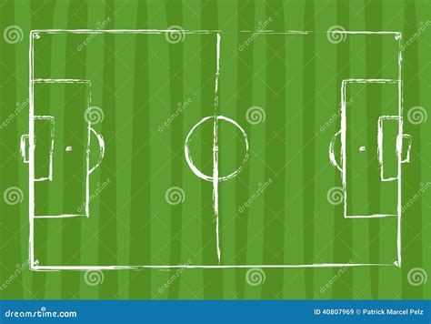 Football Field Grunge Drawing - Vector Illustration Stock Vector ...