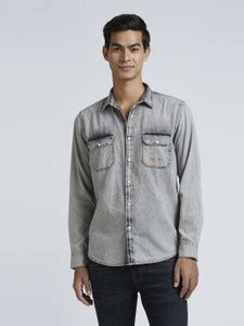 Pepe Jeans Men Solid Casual Grey Shirt - Buy Pepe Jeans Men Solid ...