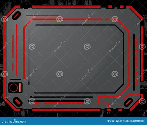 A Black and Red Computer Screen with a Red Border Stock Illustration ...