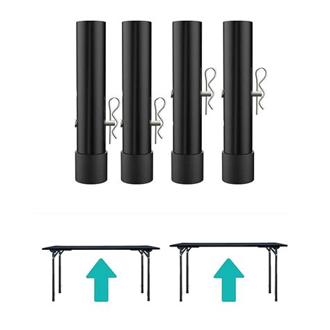 Buy Table Leg Extenders for Folding Tables Straight/Bent Leg,Heavy Duty ...