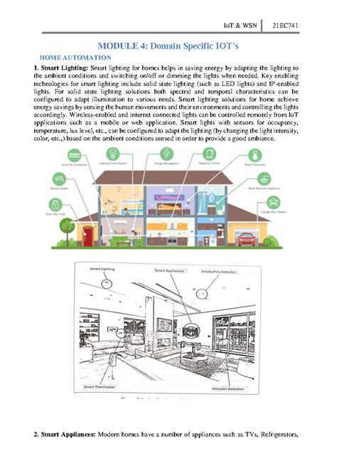 IoT & WSN Module-4: Home Automation and Smart City Solutions - Studocu