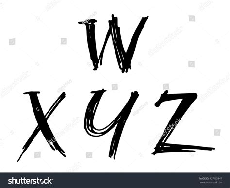 Black Handwritten Alphabets Font Vector Illustration Stock Vector (Royalty Free) 427035847 ...