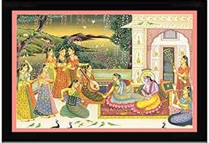 Braj Art Gallery Pichwai Painting Gopis playing Bhajan for Radha ...