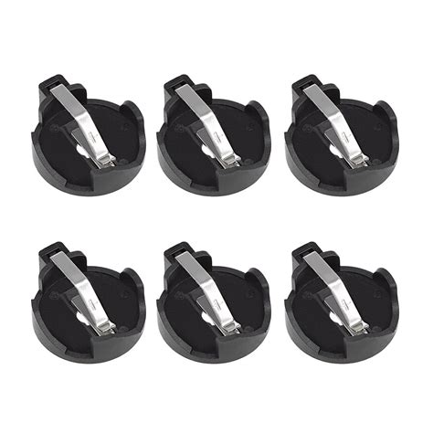 uxcell 6 Pcs 2 Terminals Round Horizontal Coin Button Battery Holder ...