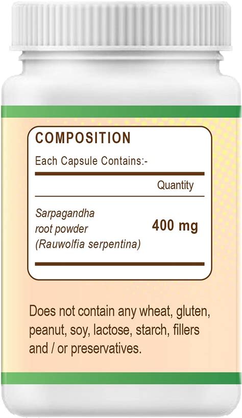 Buy Panchaveda Rauwolfia Serpentina Root 400 mg (120 Veg Caps) Natural ...