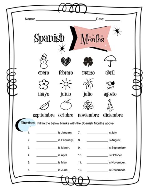 Months In Spanish