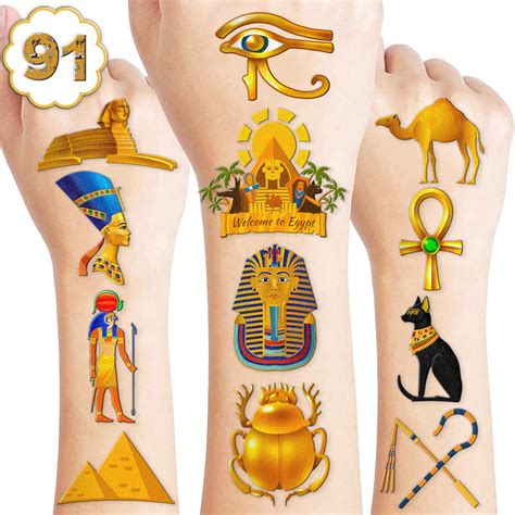 Amazon.com : Ancient Egypt Egyptian Temporary Tattoos Theme Birthday Party Decorations Favors ...