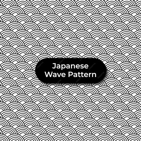 Japanese wave pattern vector art premium vector | Premium Vector