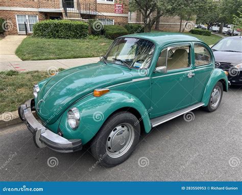 Vintage Green Volkswagen Beetle Parked in Washington DC Editorial Stock ...