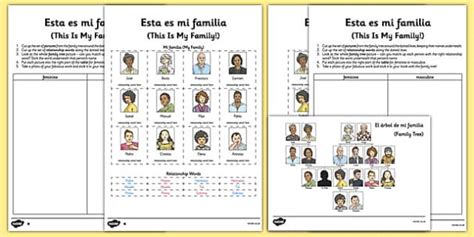 Esta es mi familia Spanish Worksheet / Worksheet - Twinkl