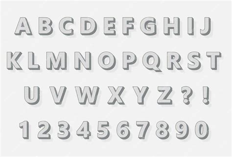 Pencil color 3d pixel alphabets numbers set | Premium Vector