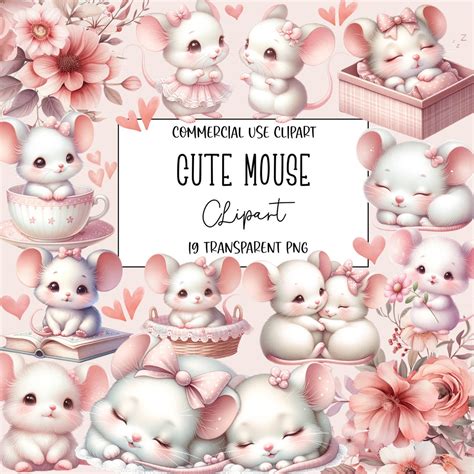 Cute Mouse, Mouse Clipart, Clipart Bundle, Mouse Png, Transparent ...