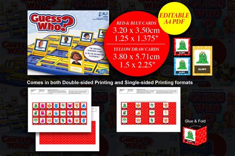 Editable Guess Who Template Make Your Own Custom Printable Game Board ...