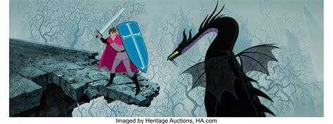 Sleeping Beauty Prince Phillip and the Dragon Production Cel and | Lot ...