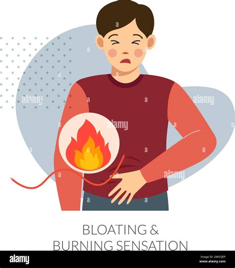 Person with Bloating and Burning Sensation in Stomach - Stock Illustrationas EPS 10 File Stock ...