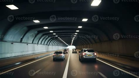 Cars Driving Through The Tunnel. Generative AI 30759734 Stock Photo at ...