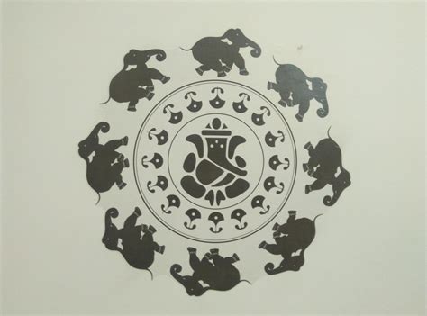 Buy Decals Design 'Ganesha with Dancing Elephants' Wall Sticker (PVC ...