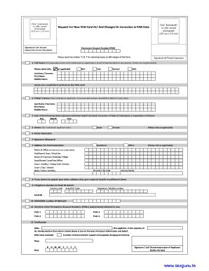 18 Printable Pan Card Correction Form Templates - Fillable Samples in ...