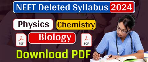 NEET Deleted Syllabus 2024 : NEET Subject-Wise (Physics, Chemistry ...