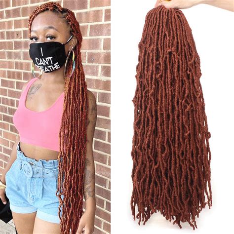 Buy ZRQ 24 Inch New Faux Locs Crochet Hair 6 Packs Ginger Soft Locs Pre ...