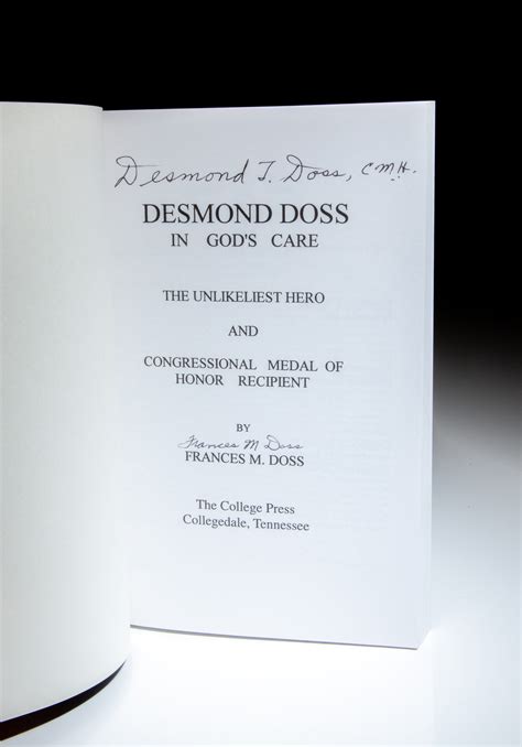 Desmond Doss: In God's Care - The First Edition Rare Books