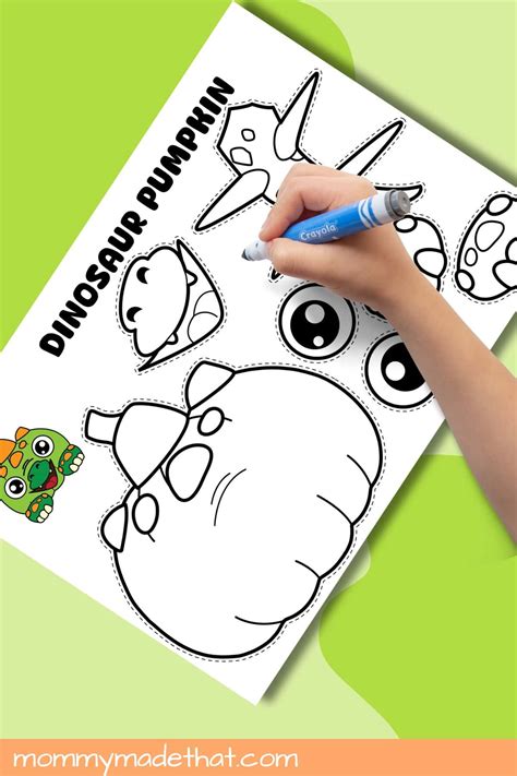 Printable Dinosaur Pumpkin Craft (Grab for Free)