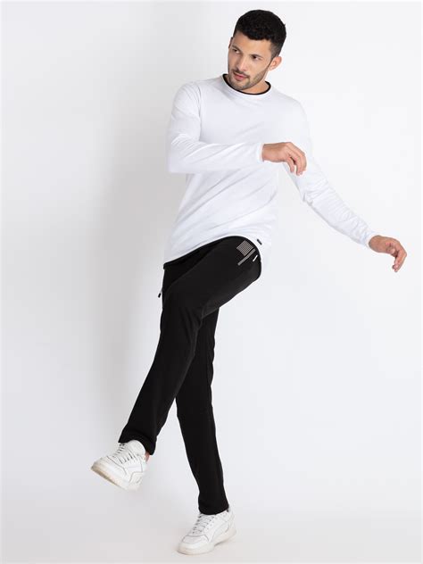 Buy Black Cut & Sew Knitted Track Pant for Men | Status Quo