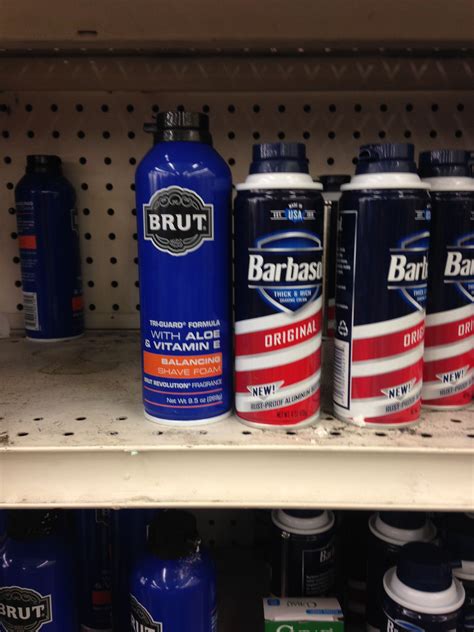 Men's Brut and Barbasol shaving cream. At dollar tree | Shave foam ...