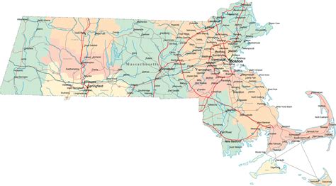 Map of Massachusetts - TravelsFinders.Com