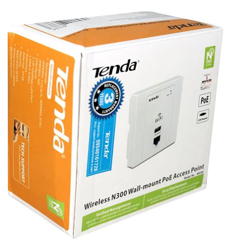 Tenda Wireless 300Mbps Wall Jack Access Point, Integrated Poe, Lowers ...