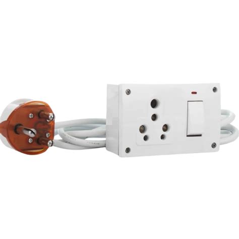 Buy Hi Plasst Electric PVC Extension Board - Single 16A/20A with Switch ...